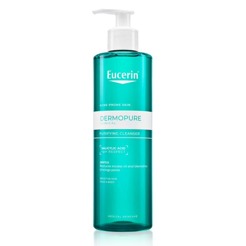 Eucerin DermoPure Clinical Purifying Cleanser hloubkově čisticí gel pro mastnou pleť se sklonem k akné 400 ml