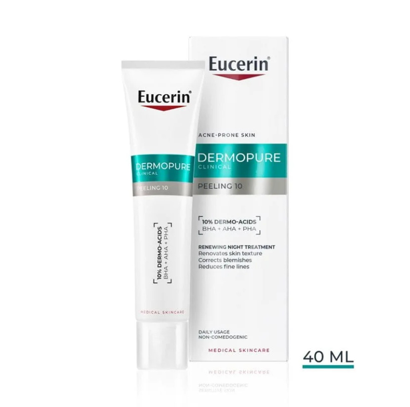 Eucerin DermoPure Clinical Peeling 10 noční peelingový krém pro problematickou pleť, akné 40 ml