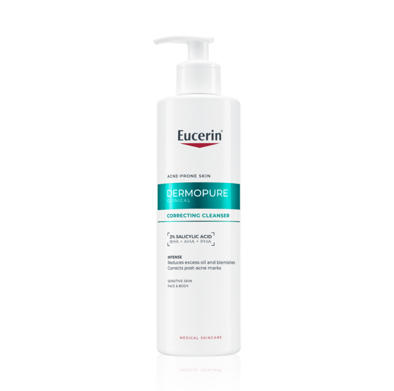 Eucerin DermoPure Clinical Correcting Cleanser exfoliační čisticí gel na obličej a tělo 400 ml