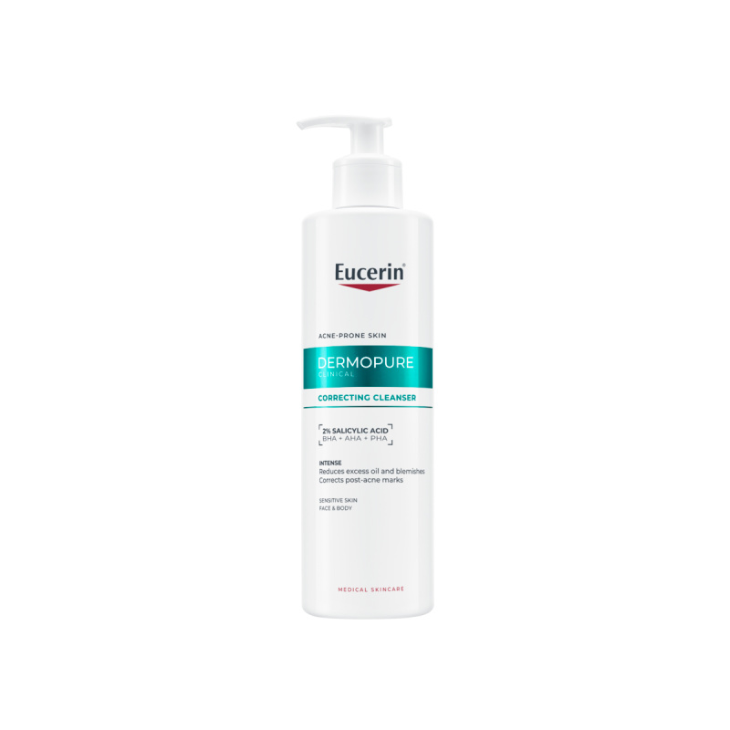 Eucerin DermoPure Clinical Correcting Cleanser exfoliační čisticí gel na obličej a tělo 400 ml