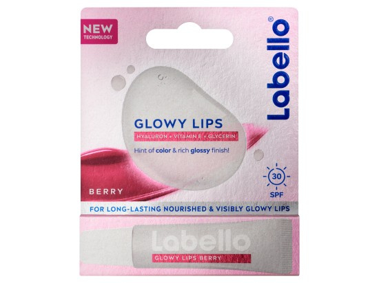 Labello Glowy Lips Berry tónovací balzám na rty s kyselinou hyaluronovou SPF 30 10 ml