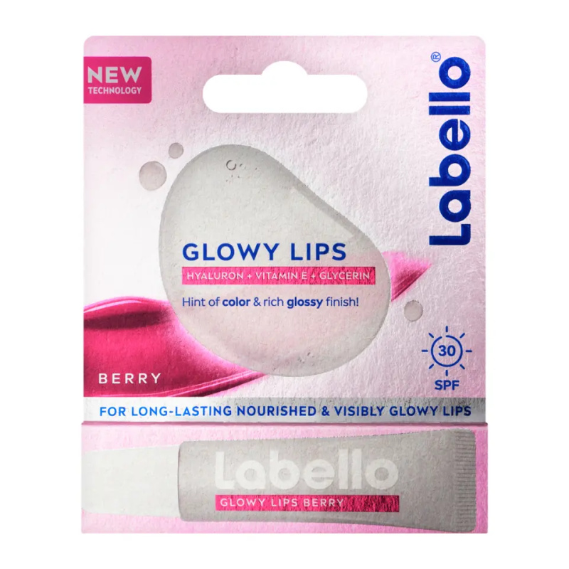 Labello Glowy Lips Berry tónovací balzám na rty s kyselinou hyaluronovou SPF 30 10 ml
