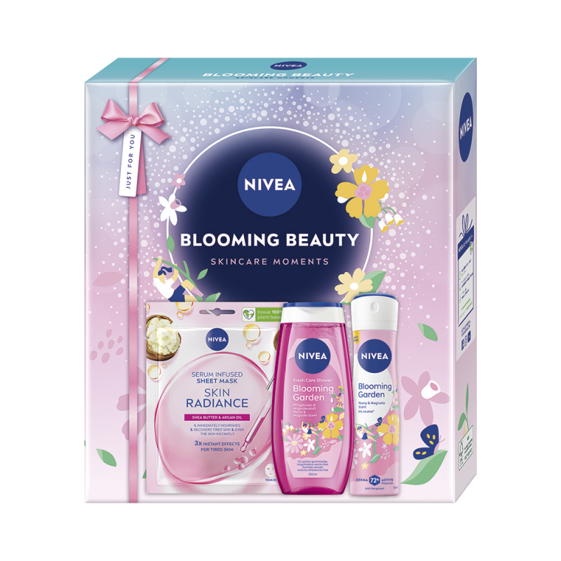 NIVEA Blooming Beauty dárková sada na tělo a obličej
