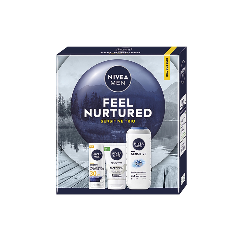 NIVEA MEN Feel Nurtured dárková sada na tělo a obličej