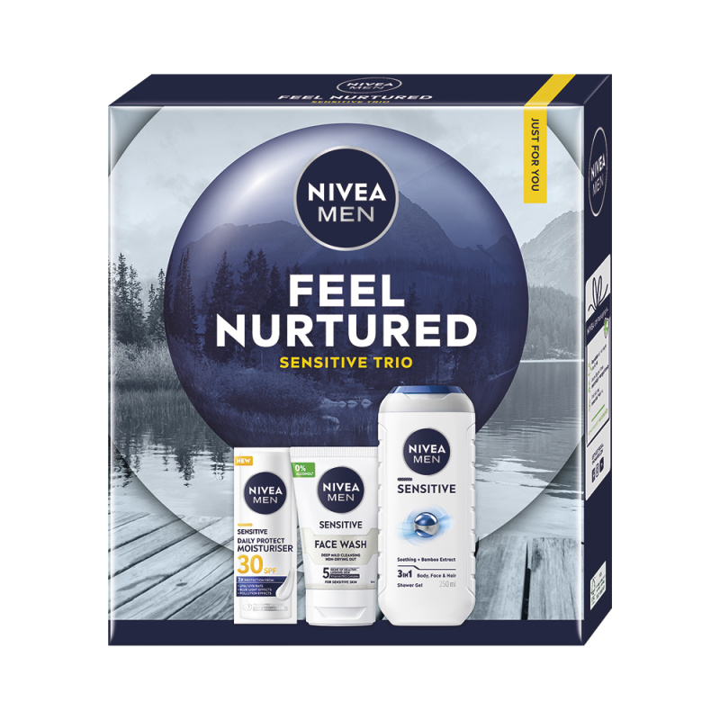 NIVEA MEN Feel Nurtured dárková sada na tělo a obličej