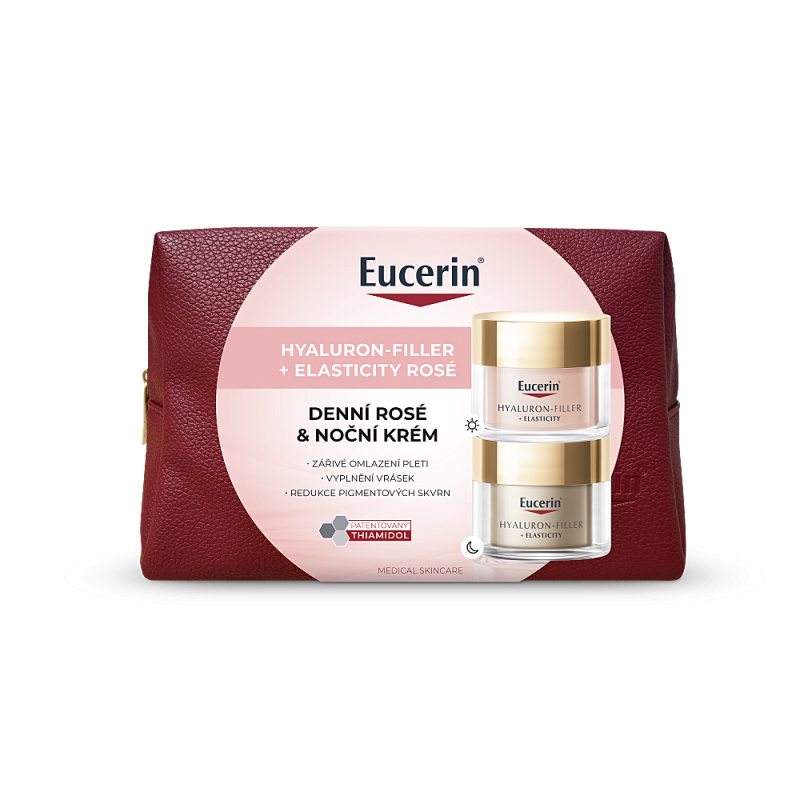 Eucerin Hyaluron-Filler + Elasticity Rosé vánoční kazeta 2x50 ml