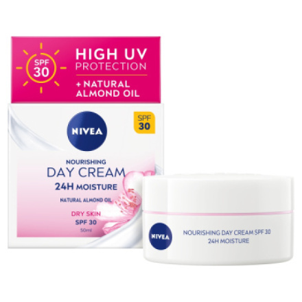 Nivea Denní krém Nourishing Day Cream SPF 30 24h Moisture 50 ml