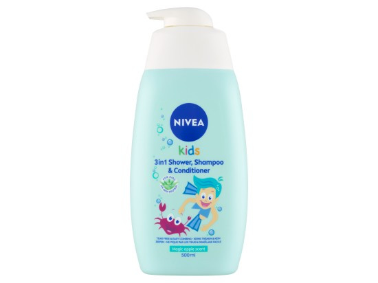 NIVEA Kids Dětský sprchový gel a šampon 3v1 s jablečnou vůní 500 ml