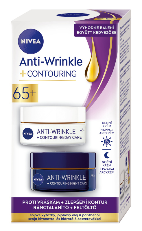 NIVEA Denní a noční krém pro zlepšení kontur (65+)  2 x 50 ml