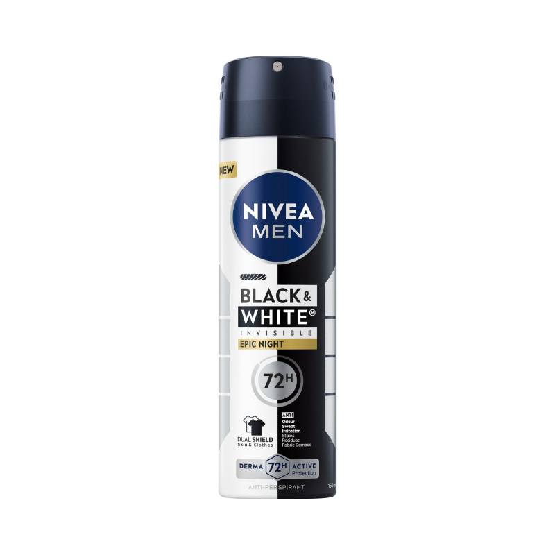 Nivea Men Black & White Invisible Epic Night Sprej antiperspirant 150 ml