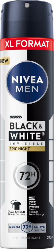 NIVEA MEN Black & White Epic Night antiperspirant ve spreji pro muže 200 ml
