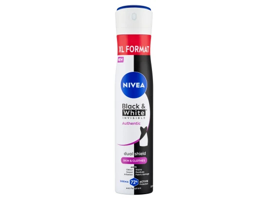 NIVEA Black & White Authentic antiperspirant ve spreji 72h 200 ml