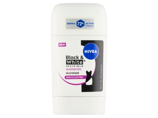 NIVEA Black & White Authentic tuhý antiperspirant 72h 50 ml