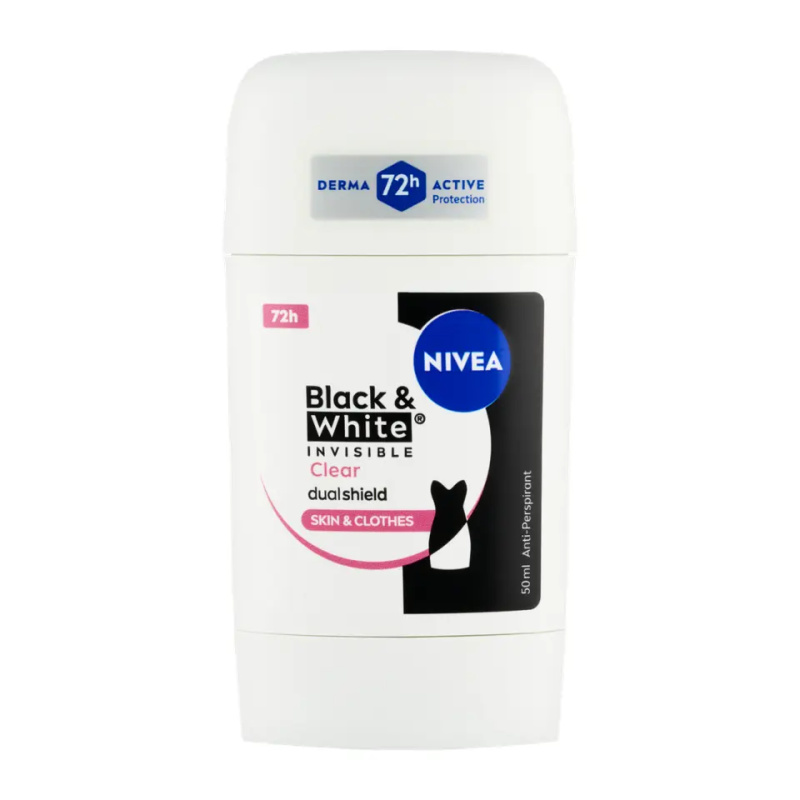 Nivea Black & White Invisible Clear tuhý antiperspirant