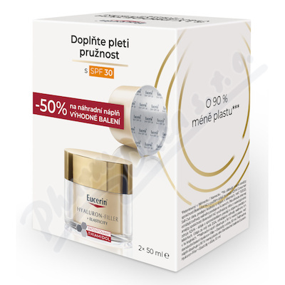 Eucerin Hyaluron-Filler + Elasticity SPF30 denní krém a náhradní náplň 2x50 ml