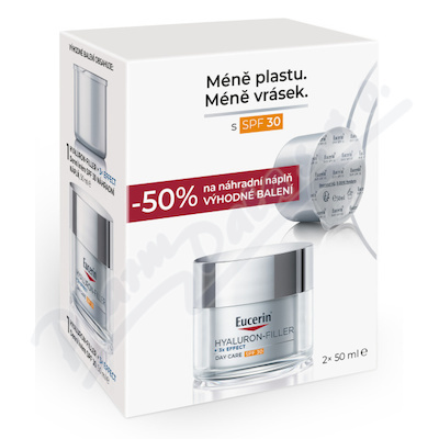 Eucerin Hyaluron-Filler + 3x Effect SPF30 denní krém a náhradní náplň 2x50 ml