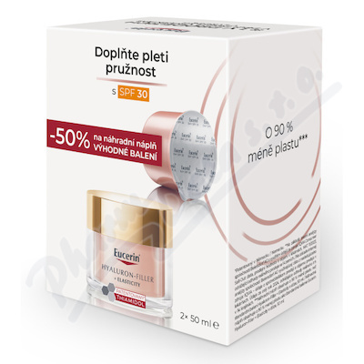 Eucerin Hyaluron-Filler + Elasticity Rosé SPF30 denní krém a náhradní náplň 2x50 ml