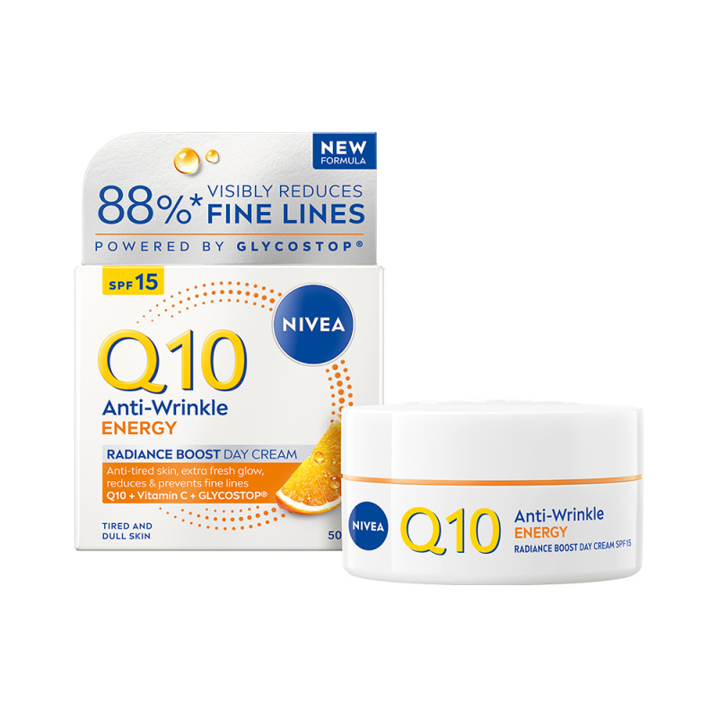 NIVEA Q10 Anti-Wrinkle Energy energizující denní krém proti vráskám SPF 15 50 ml