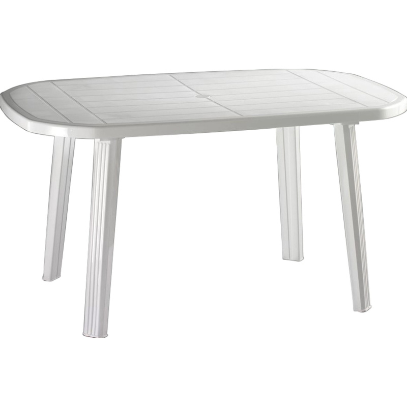 IDEA Europe Zahradní stůl Salomone plastový bílý 135 x 84 x 73 cm