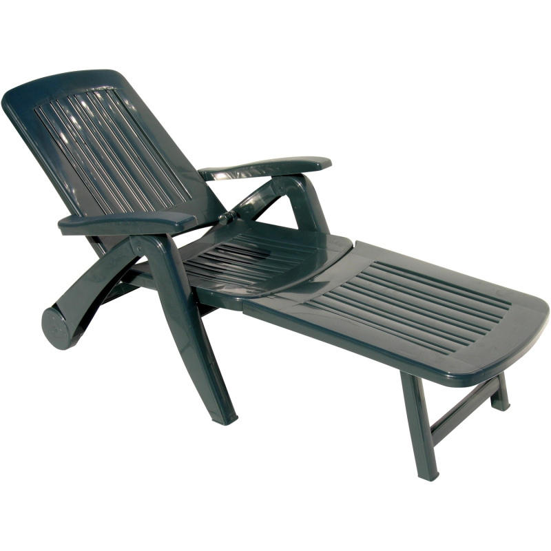 Lehátko skládací s kolečky zelené