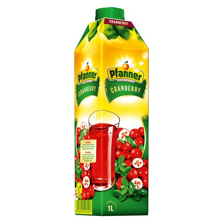 Pfanner Nektar cranberry / brusinka 20 % 8 x 1 l