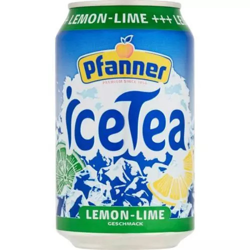 Pfanner Tee - černý čaj - Citron a limeta, plech 0,33 l