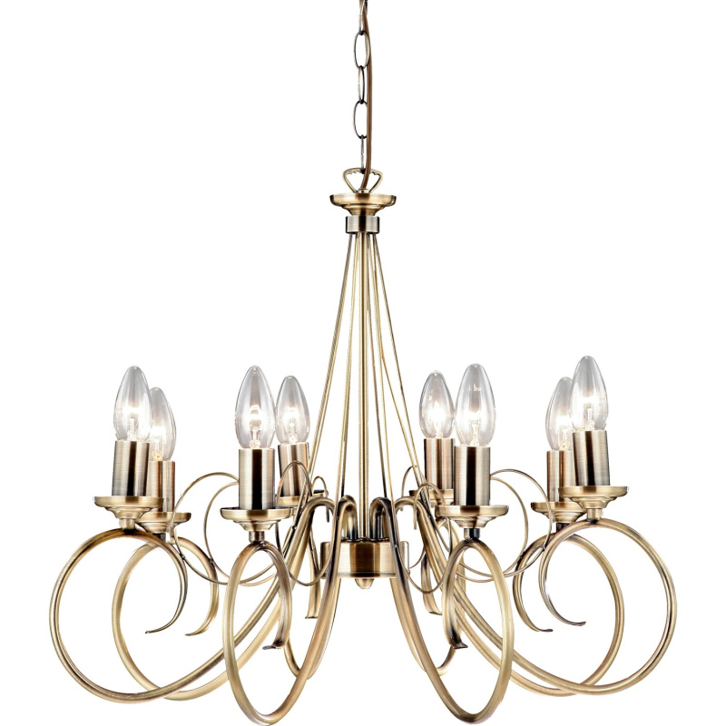 Globo Závěsné svítidlo TRUNCATUS, 8x E14, mosazné, pr. 55 x 135 cm