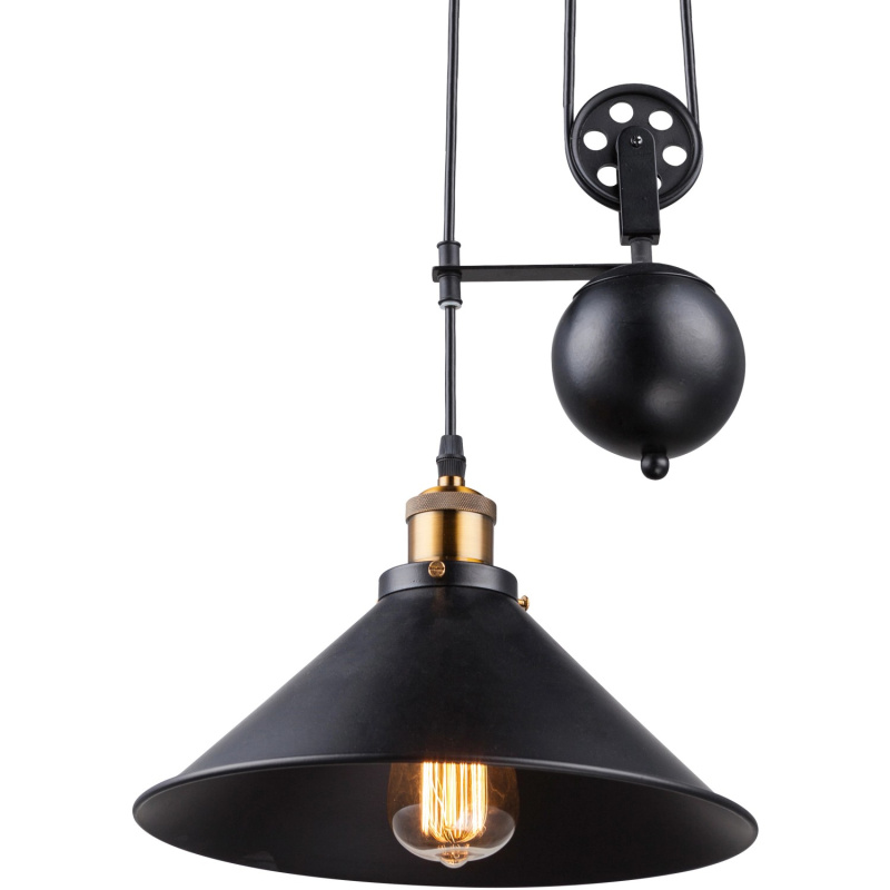 Globo Závěsné svítidlo LENIUS, E27, černé-staromosazné, pr. 30 x 180 cm