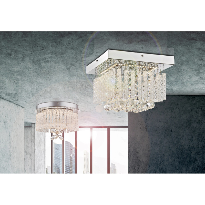 Globo LED stropní svítidlo MATHILDA, čtvercové, 12 W, chrom, 25 x 25 x 15 cm