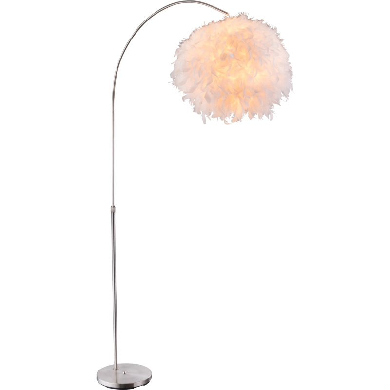 Globo Stojací lampa KATUNGA, E27, matný nikl/bílá,  96 x 45 x 196 cm