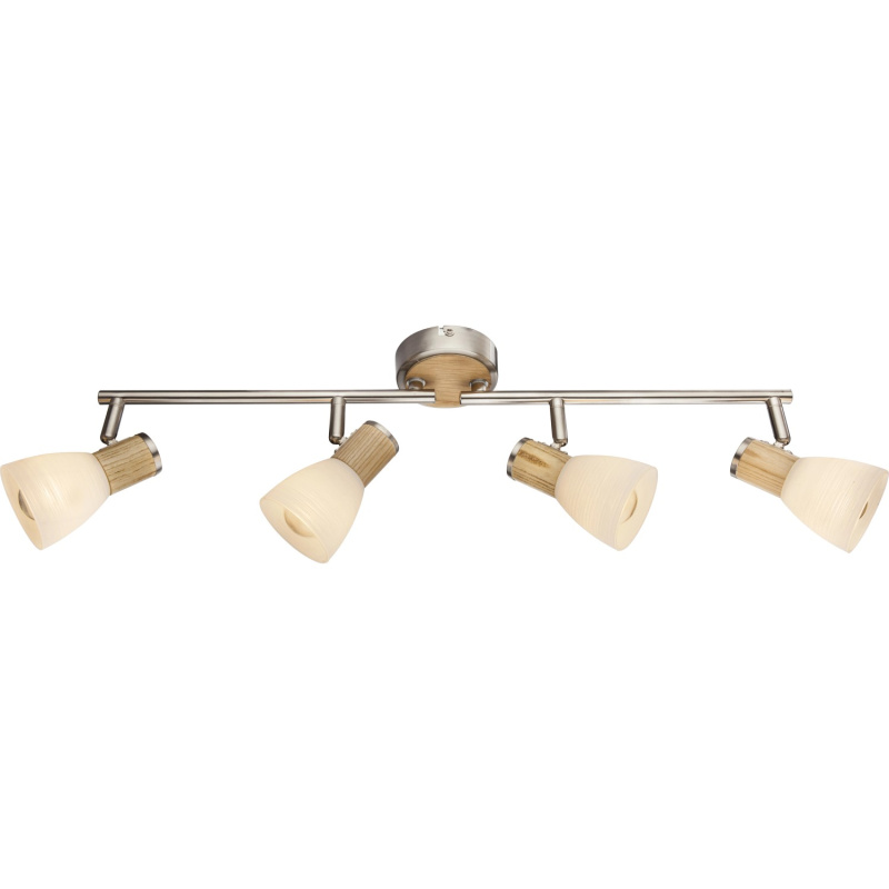 Globo Stropní svítidlo GYLFI, 4x E14, matný nikl/přírodní, 60 x 9 x 15,5 cm