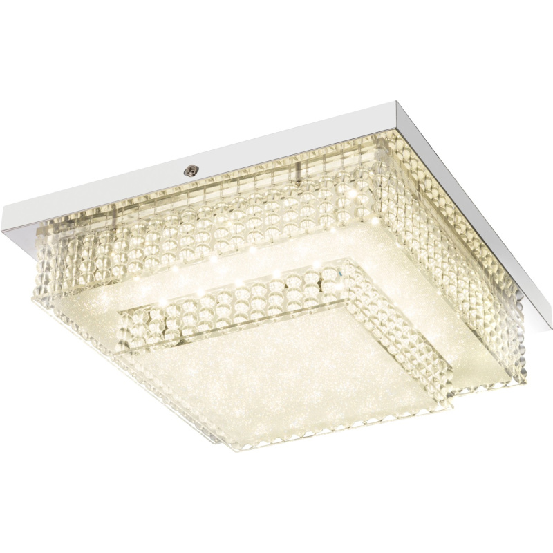 Globo LED stropní svítidlo CAKE I, 16 W, chrom, 28 x 28 x 9 cm