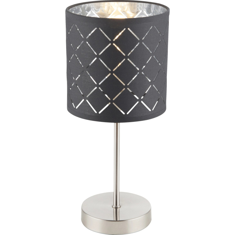 Globo Stolní lampa KIDAL, E14, tmavě šedé/matný nikl, pr. 15 x 35 cm