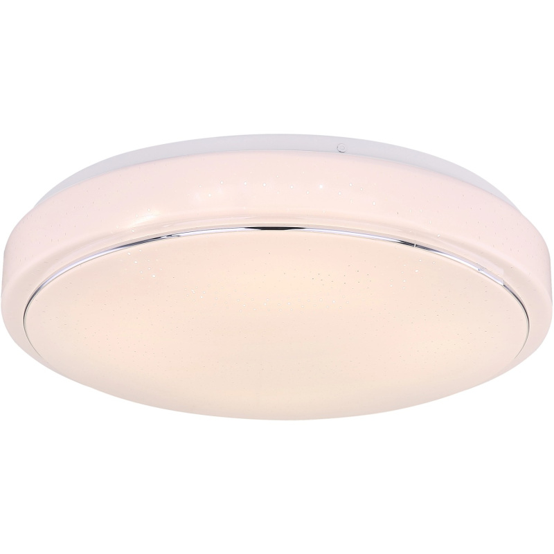 Globo LED stropní svítidlo KALLE, 24 W, bílé/chrom, pr. 37,5 x 7,5 cm