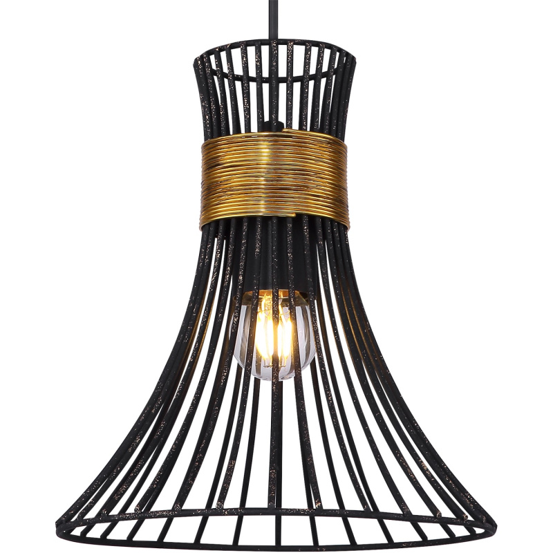 Globo Závěsné svítidlo PURRA, E27, černo-zlaté, pr. 22 x 120 cm