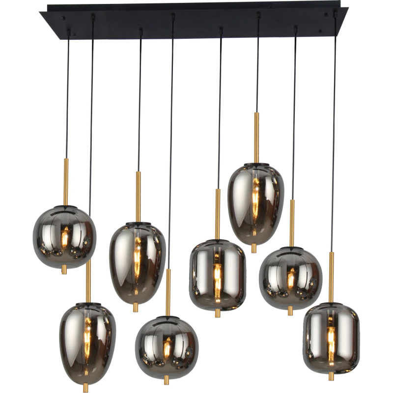 GLOBO Závěsné svítidlo BLACKY černá/kouřová E14 40 W 940 x 340 x 1200 mm