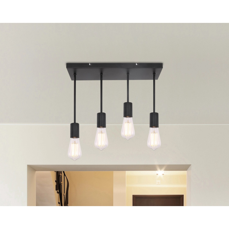 Globo Stropní svítidlo MARTHA, 4x E27, černé, 45 x 15 x 34 cm