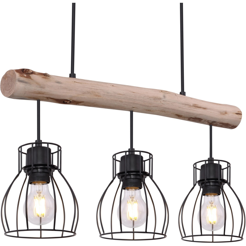 Globo Závěsné svítidlo Mina kovové 3 světla černé