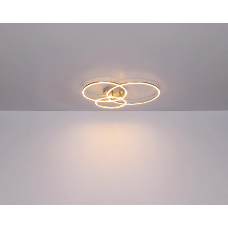 Globo LED stropní svítidlo MUNNI, kruhy, 40 W, matný nikl, 68 x 55 x 10 cm