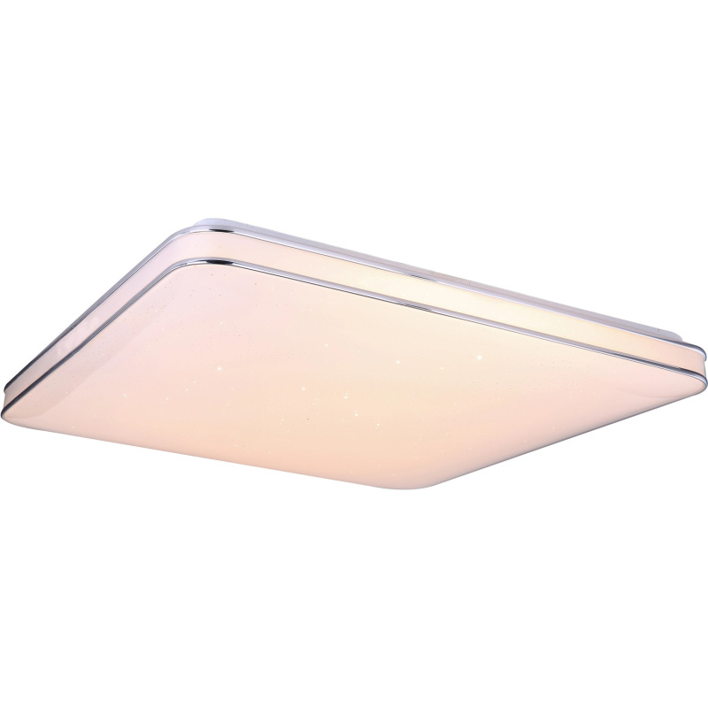 Globo LED stropní svítidlo LASSY, 48 W, bílá/chrom, 49,5 x 49,5 x 8 cm