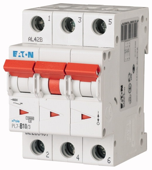 Jistič Eaton PL7-B10/3 10 kA B 10 A