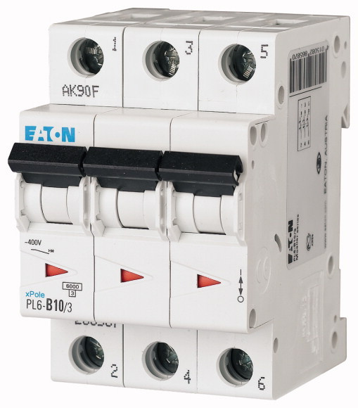 Jistič Eaton PL6-B10/3 6 kA B 10 A