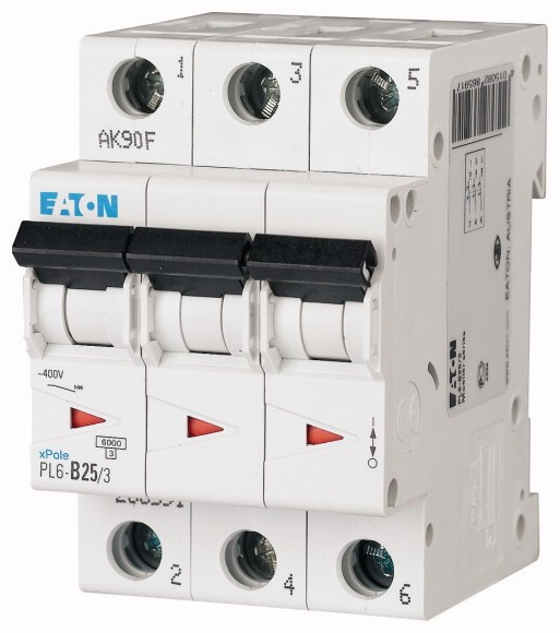 Jistič Eaton PL6-B25/3 6 kA B 25 A