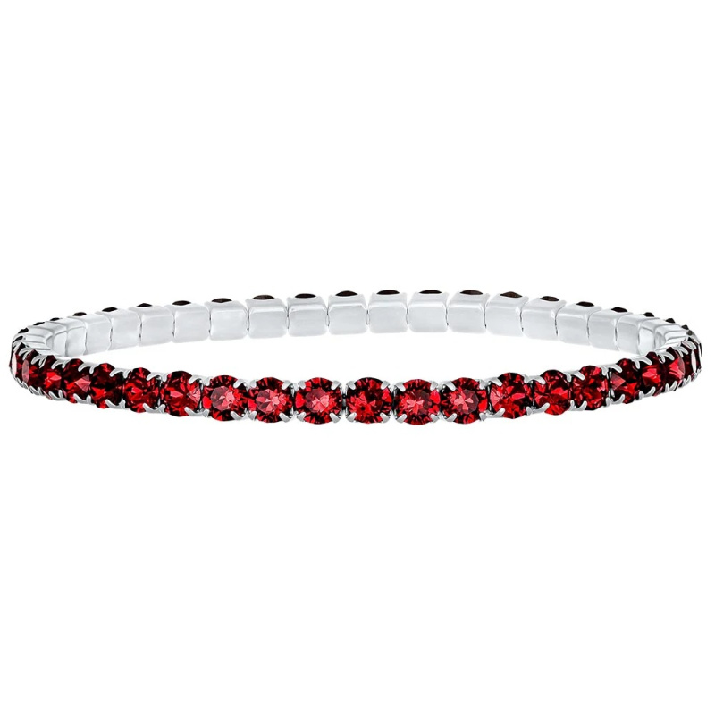 CRYSTalp Elastický tenisový náramek s červenými Swarovski krystaly Aura 22270.SCA.E