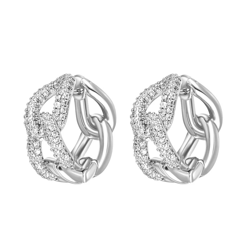 CRYSTalp Masivní kruhové náušnice s krystaly Luxury 42311.R