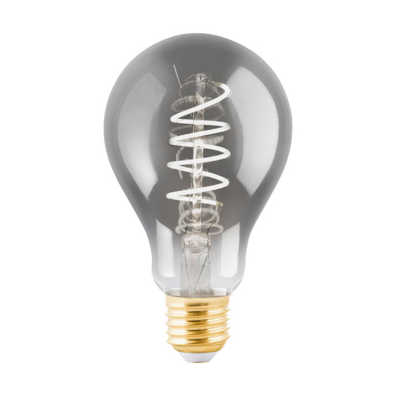 EGLO LED žárovka E27 A75 4W 100lm 2000K pr. 75 x 130 mm, průhledná černá