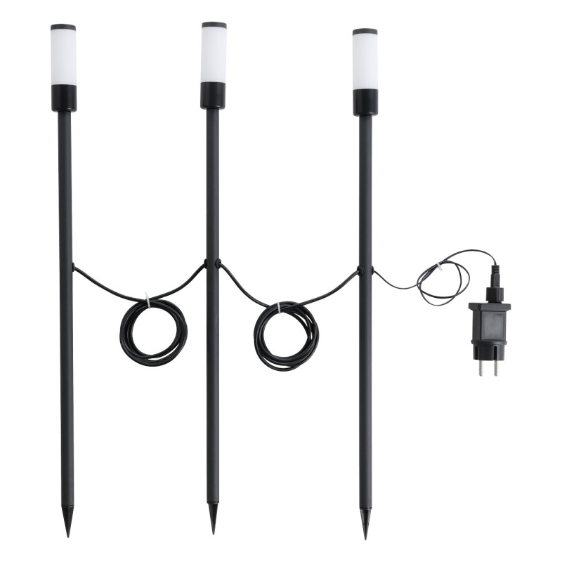 Set 3ks solární svítidlo ZANCARO černá O30 mm 3x1W EGLO