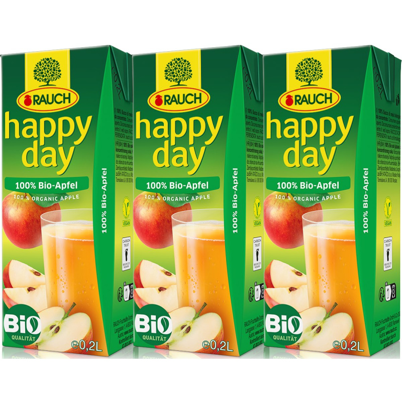 Rauch BIO Happy Day 100% jablko 3×0,2 l