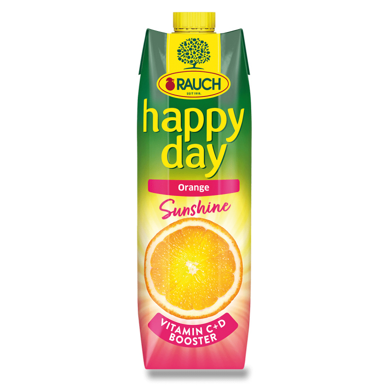 Rauch Happy Day Sunshine - džus s vitamíny - Pomeranč, 1 l
