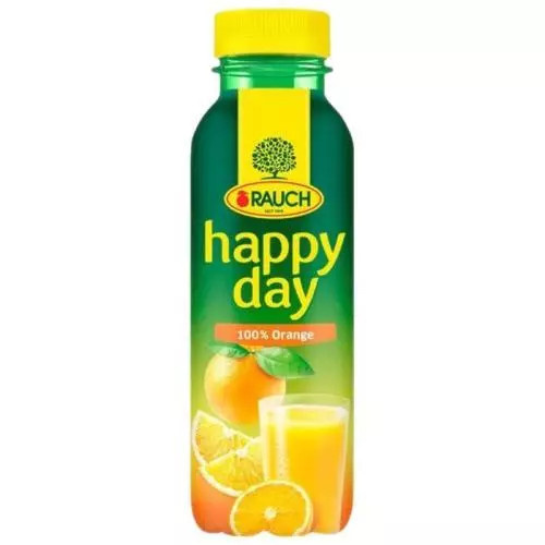 Rauch  Džus Happy Day - 100%, pomeranč, pet, 12x 0,33 l